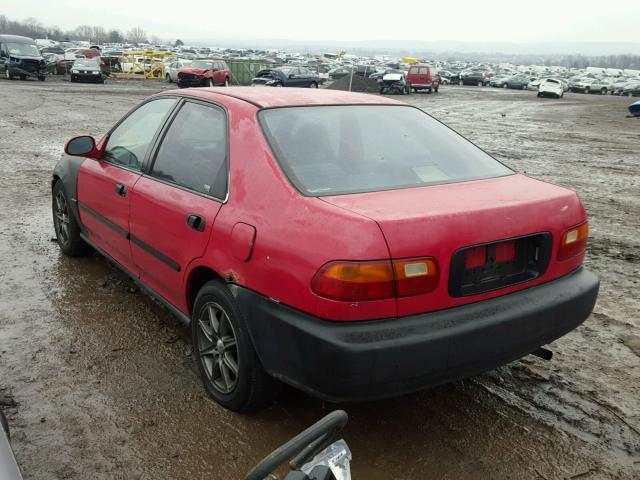 1HGEG8645PL019485 - 1993 HONDA CIVIC DX RED photo 3