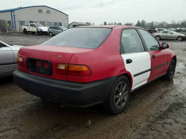 1HGEG8645PL019485 - 1993 HONDA CIVIC DX RED photo 4