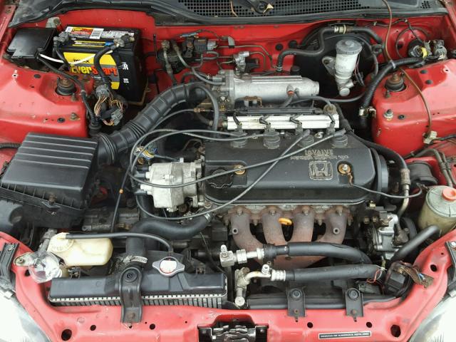 1HGEG8645PL019485 - 1993 HONDA CIVIC DX RED photo 7