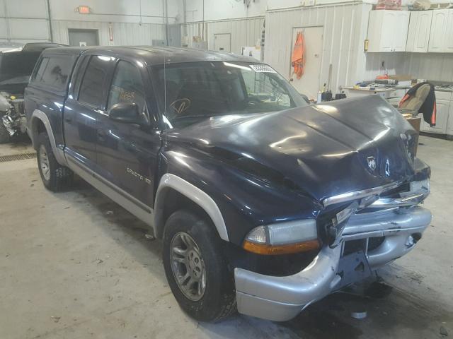 1B7HL48X32S542381 - 2002 DODGE DAKOTA QUA BLUE photo 1