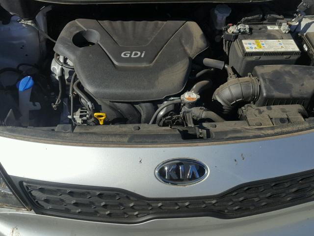 KNADM5A32D6100614 - 2013 KIA RIO LX SILVER photo 7