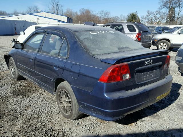 2HGES16515H579738 - 2005 HONDA CIVIC LX BLUE photo 3