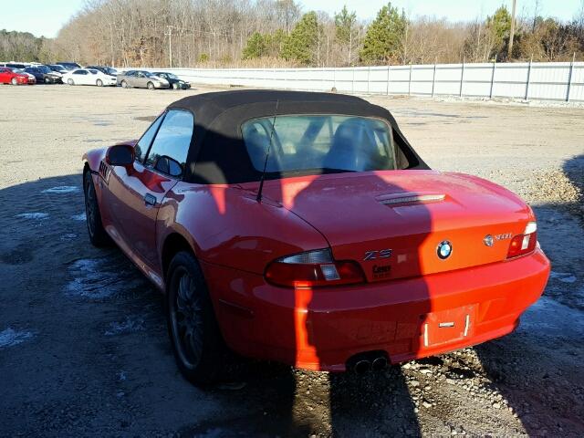 4USCN53472LJ60317 - 2002 BMW Z3 3.0 RED photo 3