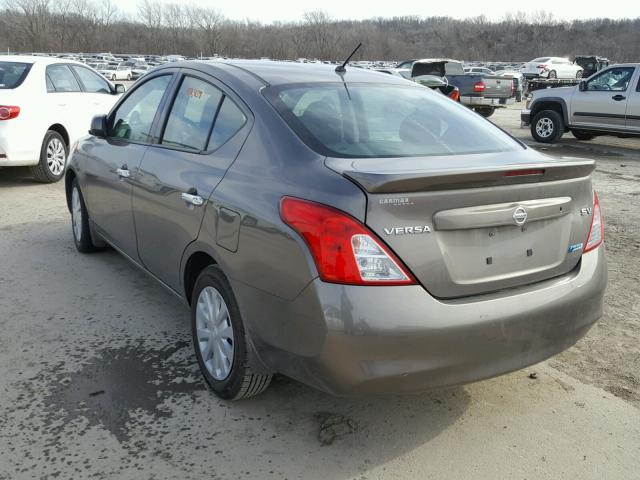 3N1CN7AP4EL861777 - 2014 NISSAN VERSA S GRAY photo 3