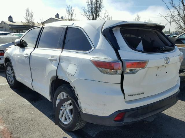 5TDZARFH1FS012556 - 2015 TOYOTA HIGHLANDER WHITE photo 3