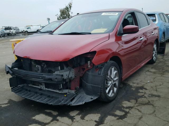 3N1AB7AP1DL755091 - 2013 NISSAN SENTRA S RED photo 2