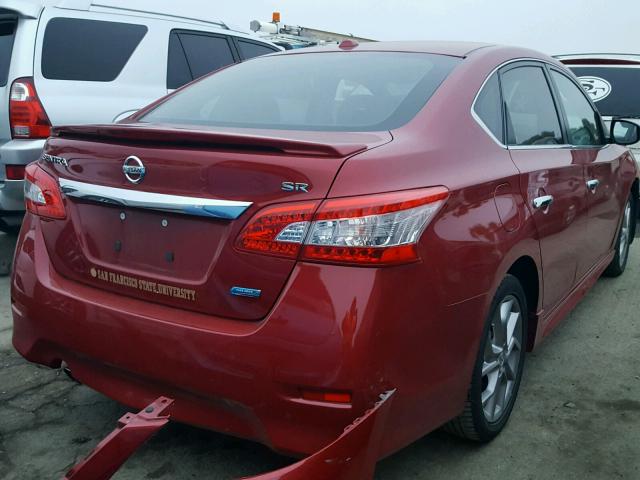 3N1AB7AP1DL755091 - 2013 NISSAN SENTRA S RED photo 4