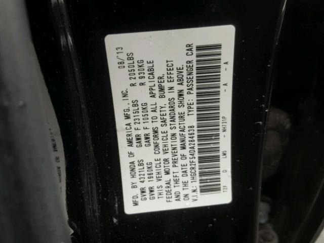 1HGCR2F54DA284638 - 2013 HONDA ACCORD SPO BLACK photo 10