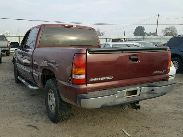 1GCEK19T91E321736 - 2001 CHEVROLET SILVERADO BURGUNDY photo 3