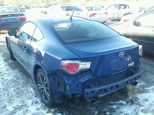 JF1ZNAA19D1712440 - 2013 TOYOTA SCION FR-S BLUE photo 3