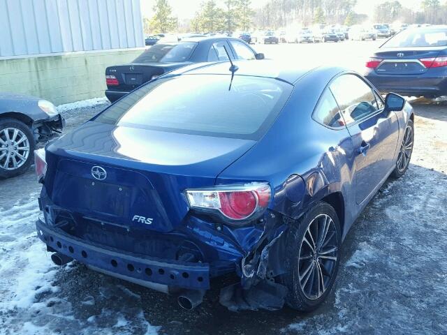 JF1ZNAA19D1712440 - 2013 TOYOTA SCION FR-S BLUE photo 4