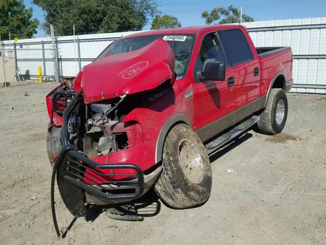 1FTPW14554KD77538 - 2004 FORD F150 SUPER RED photo 2