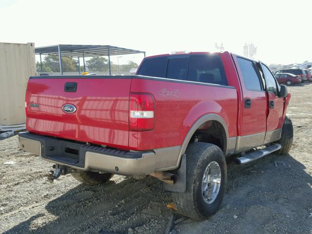 1FTPW14554KD77538 - 2004 FORD F150 SUPER RED photo 4