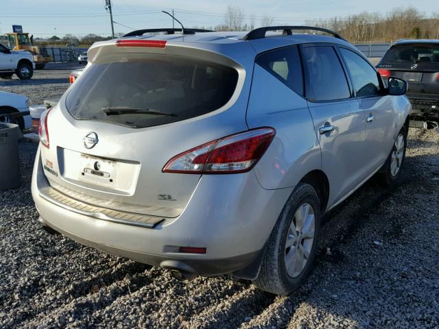 JN8AZ1MU0CW120058 - 2012 NISSAN MURANO S SILVER photo 4