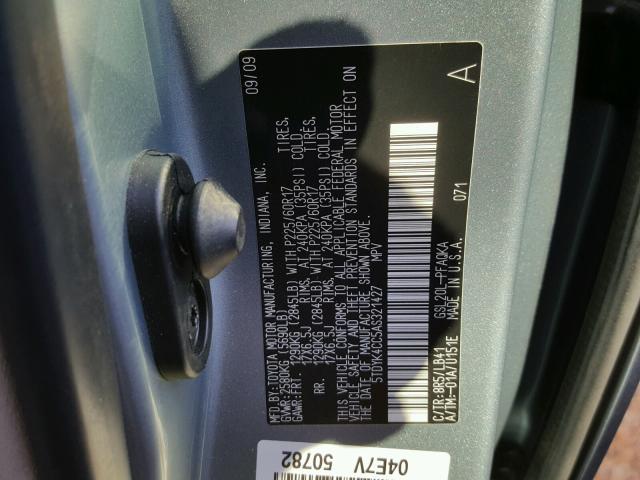 5TDYK4CC5AS321427 - 2010 TOYOTA SIENNA XLE BLUE photo 10