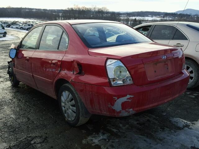 KMHDN46D45U071735 - 2005 HYUNDAI ELANTRA GL RED photo 3