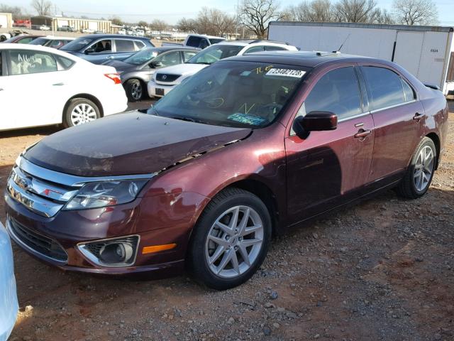 3FAHP0JG8BR189855 - 2011 FORD FUSION SEL BURGUNDY photo 2