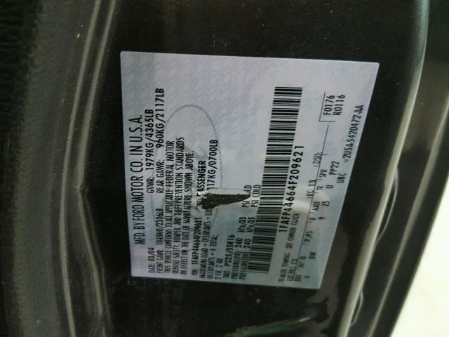 1FAFP44664F209621 - 2004 FORD MUSTANG GRAY photo 10