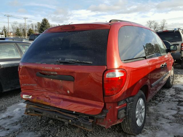 1D4GP25R07B244343 - 2007 DODGE CARAVAN SE RED photo 4