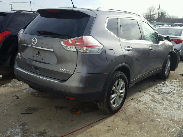 KNMAT2MVXGP666281 - 2016 NISSAN ROGUE S GRAY photo 4