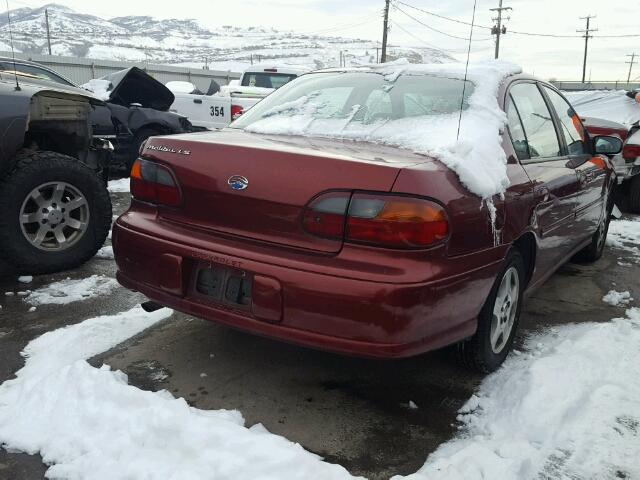 1G1NE52J03M700830 - 2003 CHEVROLET MALIBU LS BURGUNDY photo 4