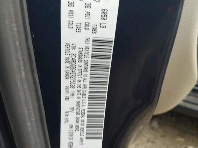 2C4RDGBG4ER275530 - 2014 DODGE GRAND CARA BLUE photo 10