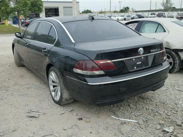 WBAHN83597DT66503 - 2007 BMW 750 BLACK photo 3