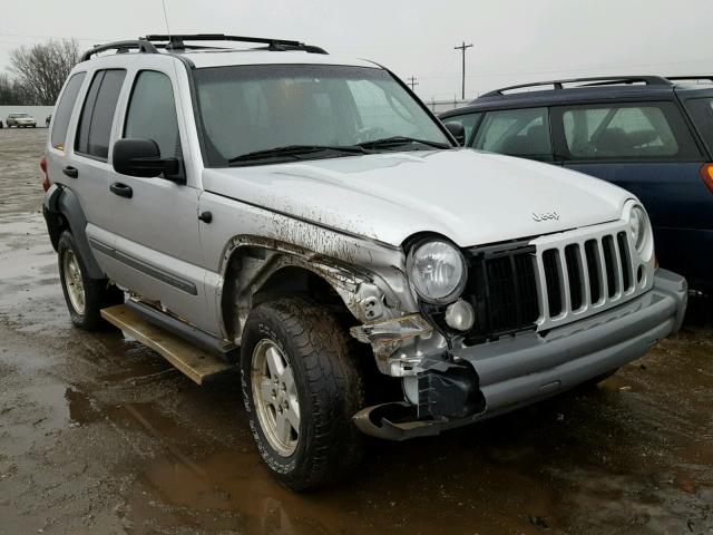 1J4GL48K05W592002 - 2005 JEEP LIBERTY SP SILVER photo 1