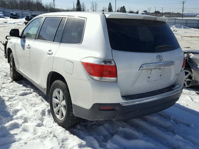 5TDBK3EH0DS182501 - 2013 TOYOTA HIGHLANDER WHITE photo 3