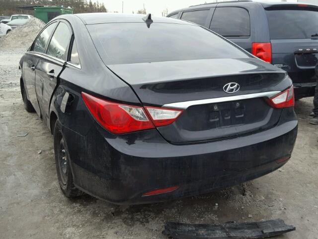 5NPEB4ACXDH714078 - 2013 HYUNDAI SONATA GLS BLACK photo 3