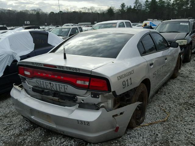 2C3CDXAT5DH676906 - 2013 DODGE CHARGER PO SILVER photo 4