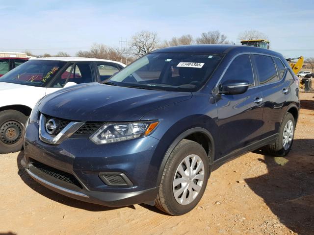 KNMAT2MV4FP547821 - 2015 NISSAN ROGUE S BLUE photo 2