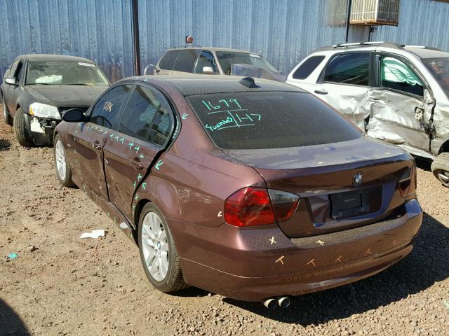 WBAVA33547KX71732 - 2007 BMW 328 I MAROON photo 3