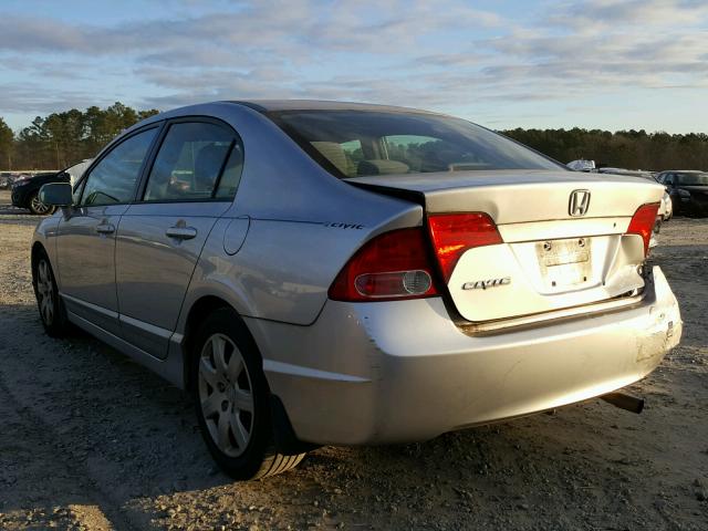 2HGFA16538H346620 - 2008 HONDA CIVIC LX SILVER photo 3