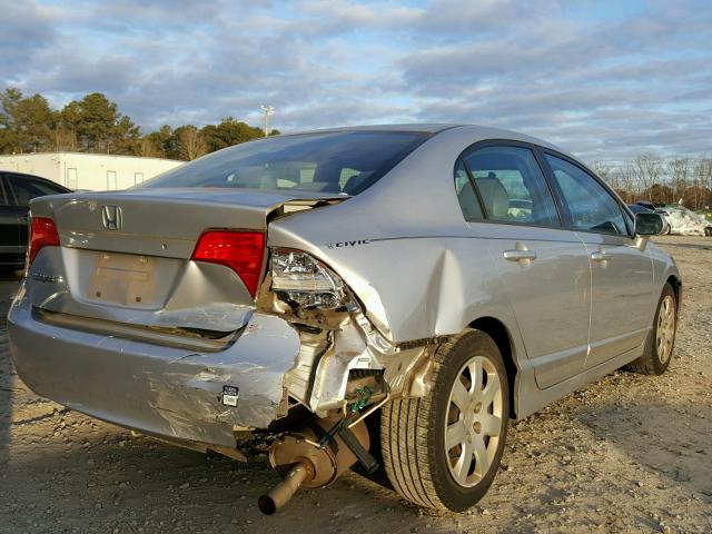 2HGFA16538H346620 - 2008 HONDA CIVIC LX SILVER photo 4