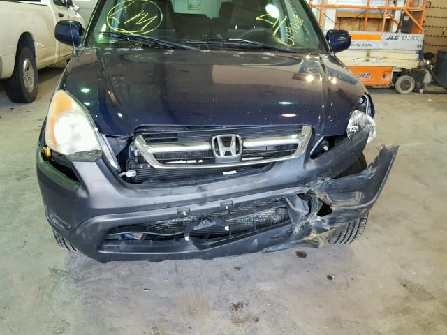 JHLRD78842C019038 - 2002 HONDA CR-V EX BLUE photo 9