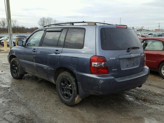 JTEHD21AX40030778 - 2004 TOYOTA HIGHLANDER BLUE photo 3