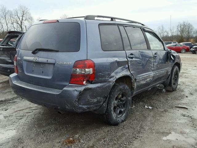 JTEHD21AX40030778 - 2004 TOYOTA HIGHLANDER BLUE photo 4