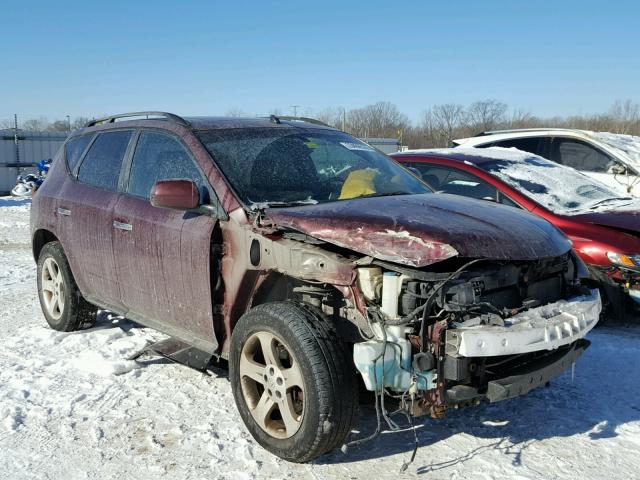 JN8AZ08W35W410058 - 2005 NISSAN MURANO SL BURGUNDY photo 1