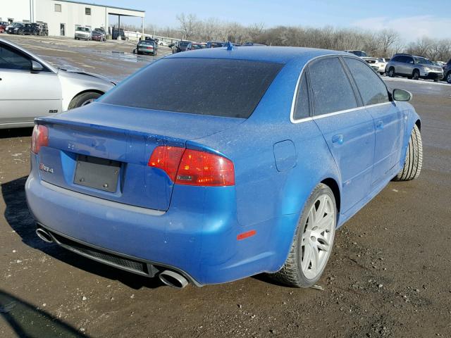 WUARU78EX7N905043 - 2007 AUDI RS4 QUATTR BLUE photo 4