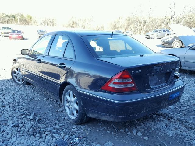 WDBRF64J81F026144 - 2001 MERCEDES-BENZ C 320 BLACK photo 3