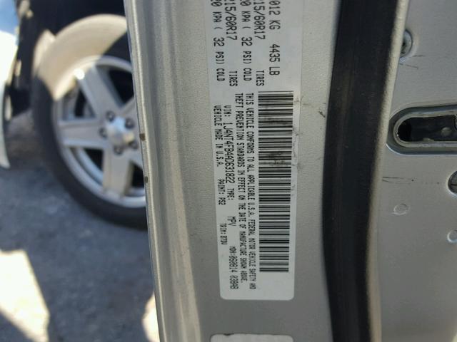 1J4NT4FB4AD631822 - 2010 JEEP COMPASS SP ნაცრისფერი ფოტო 10