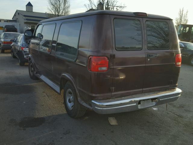 2B6HB11Y01K558801 - 2001 DODGE RAM VAN B1 MAROON photo 3