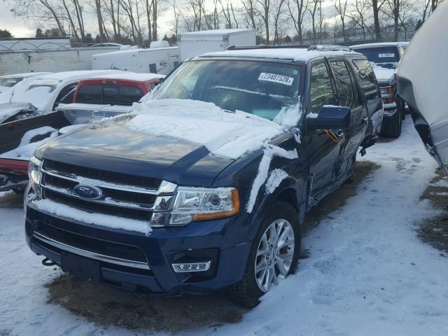 1FMJU2AT5HEA44101 - 2017 FORD EXPEDITION BLUE photo 2