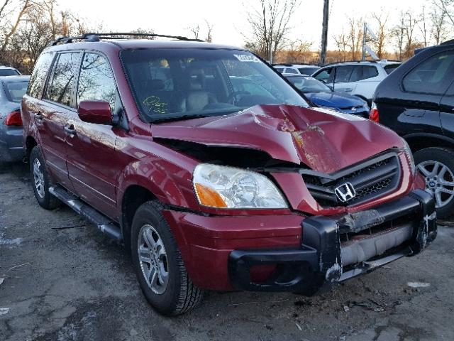 2HKYF18613H507237 - 2003 HONDA PILOT EXL RED photo 1