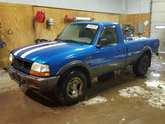 1FTZR11U3WTA22585 - 1998 FORD RANGER BLUE photo 2