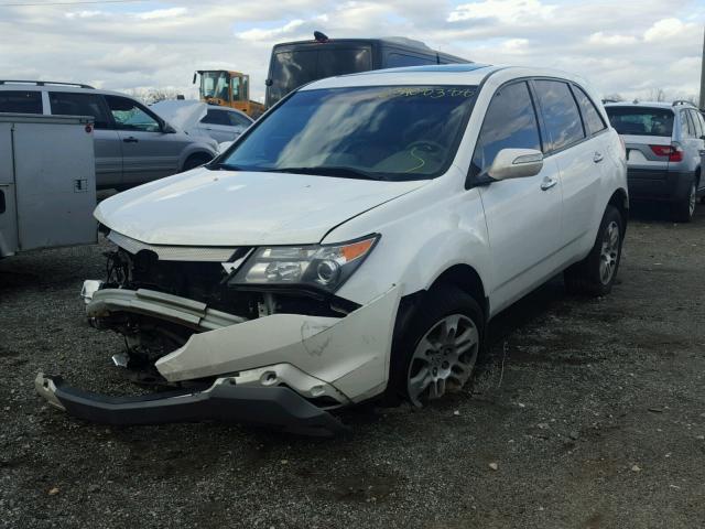 2HNYD28479H527692 - 2009 ACURA MDX TECHNO WHITE photo 2