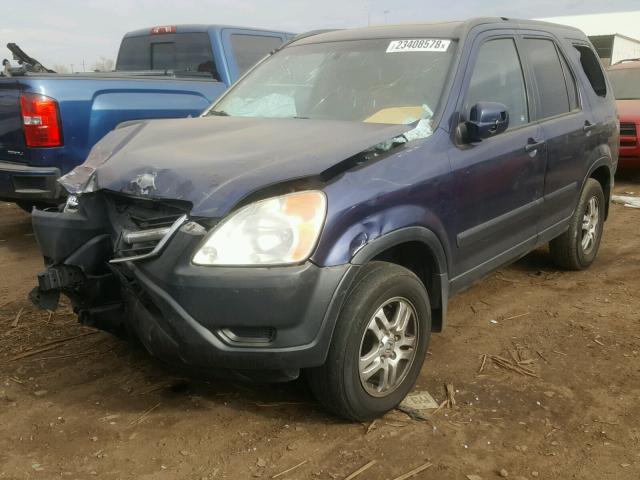 JHLRD78884C003802 - 2004 HONDA CR-V EX BLUE photo 2