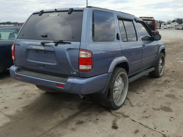 JN8AR07S9YW406048 - 2000 NISSAN PATHFINDER BLUE photo 4