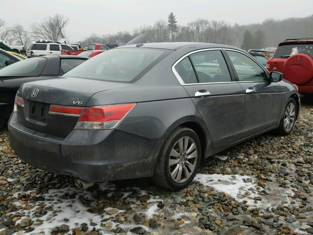 1HGCP3F86CA016968 - 2012 HONDA ACCORD EXL GRAY photo 4